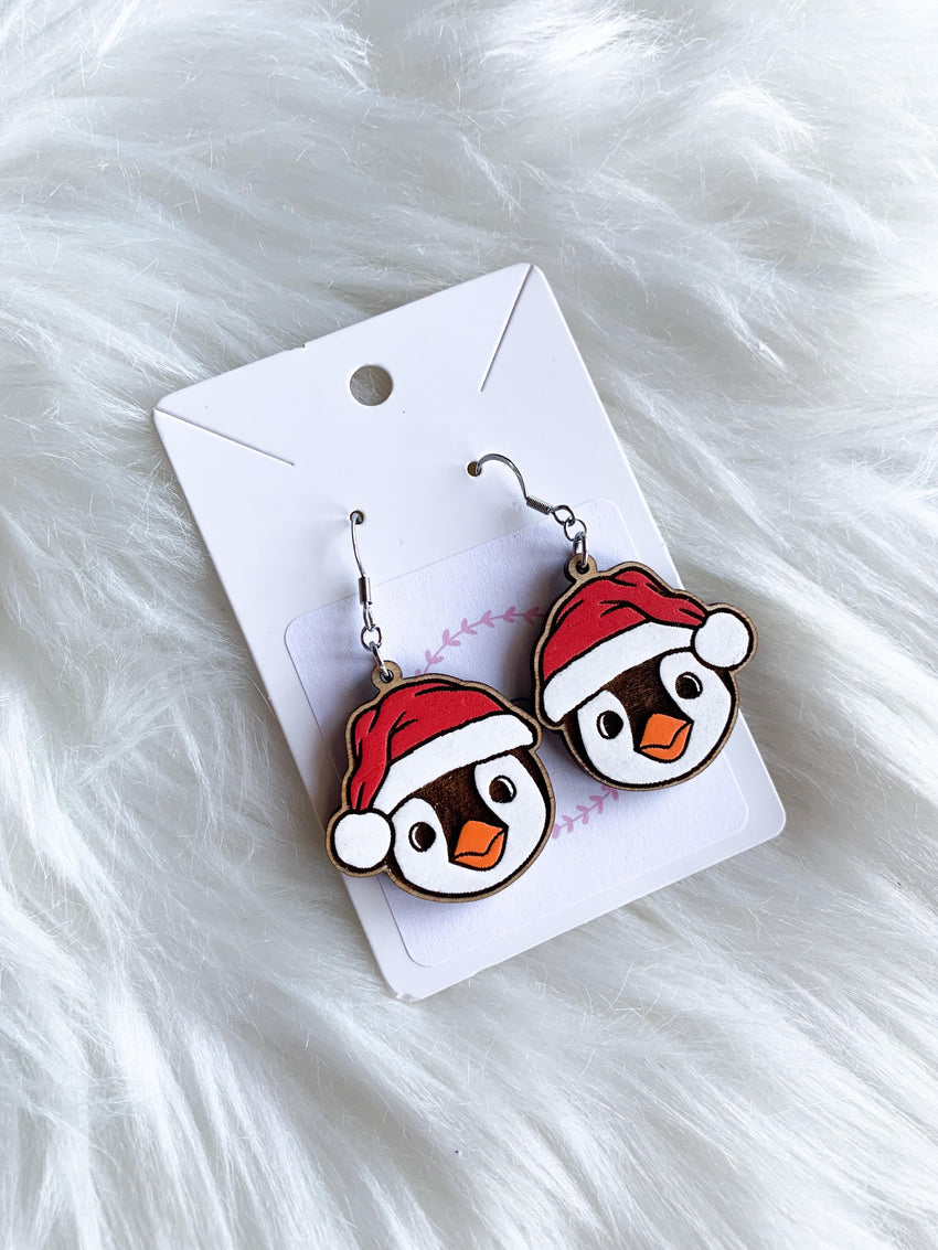 Penguin in Santa Hat Dangles