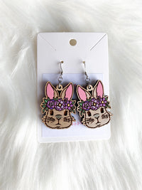 Rabbit with Flower Crown Dangles