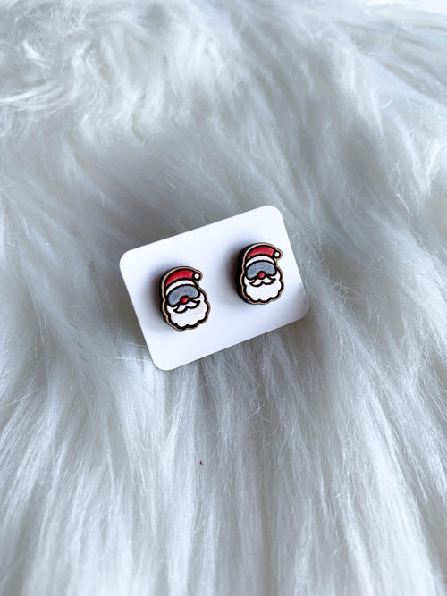 Snowboarding Santa Studs