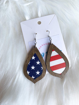 Stars and Stripes with Wood Inlay