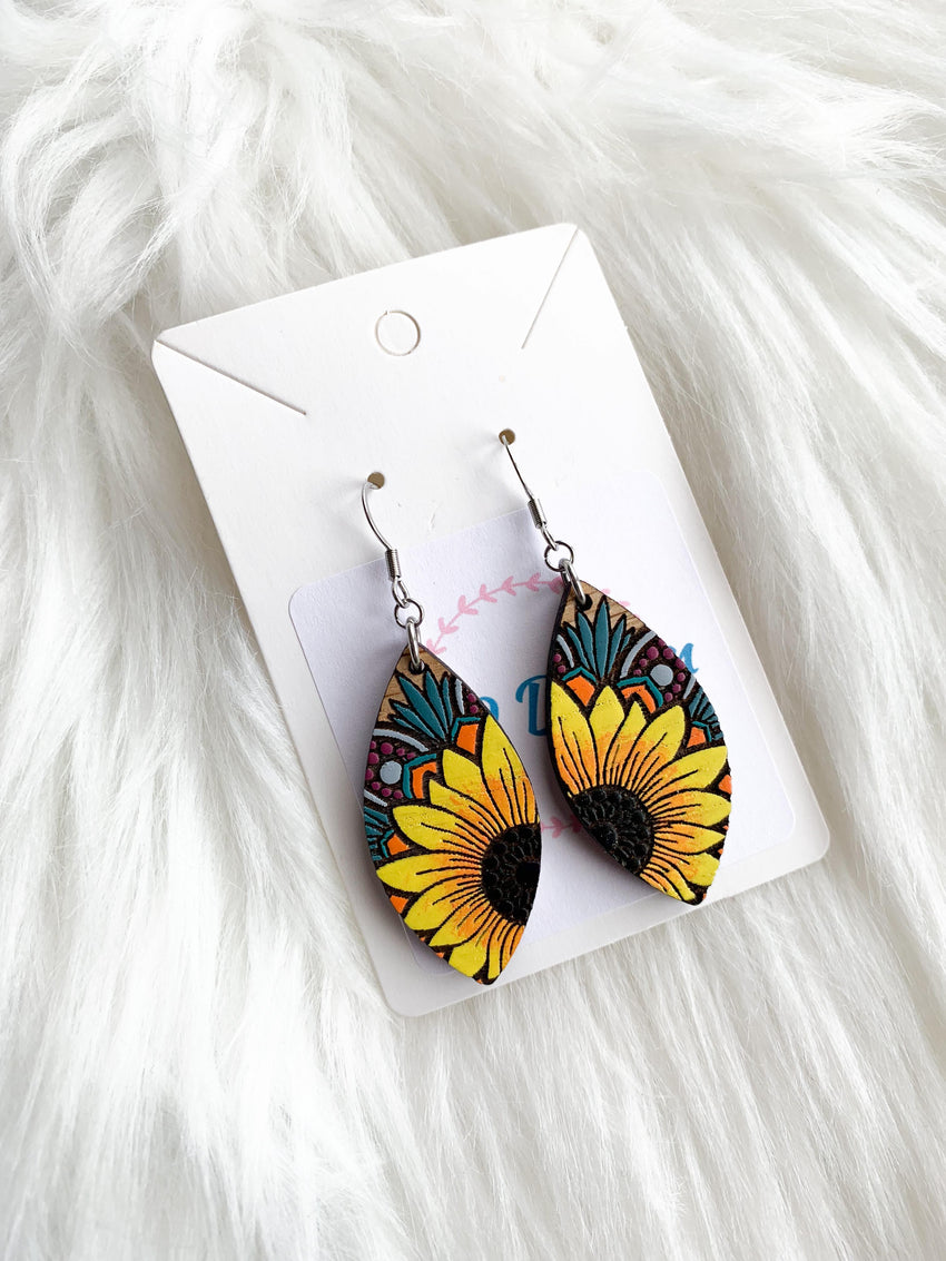 Fancy Sunflower Dangles