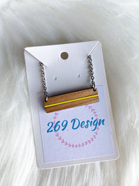 Thin Yellow Line Bar Necklace