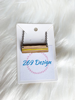 Thin Yellow Line Bar Necklace