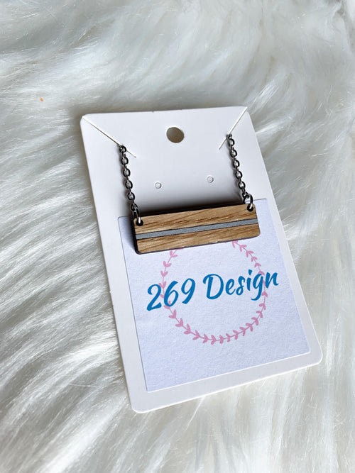 Thin Gray Line Bar Necklace