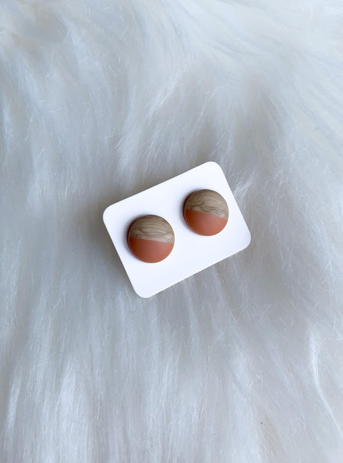 Wood Dome Studs - Ivory