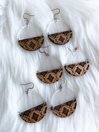 Engraved Aztec - Stacked Circle Dangles