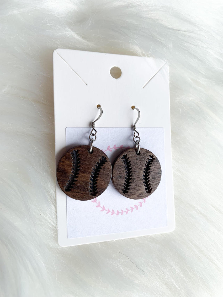 Baseball Dangles (Dark Stain)