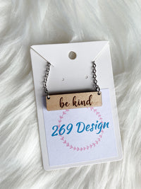 "Be Kind" Bar Necklace