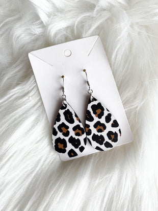 Leopard Print Teardrops (White Background)