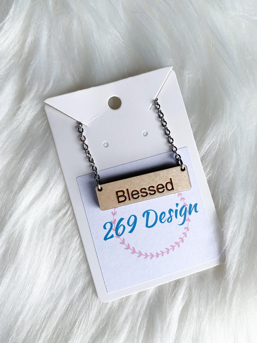 "Blessed" Bar Necklace