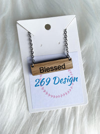 "Blessed" Bar Necklace