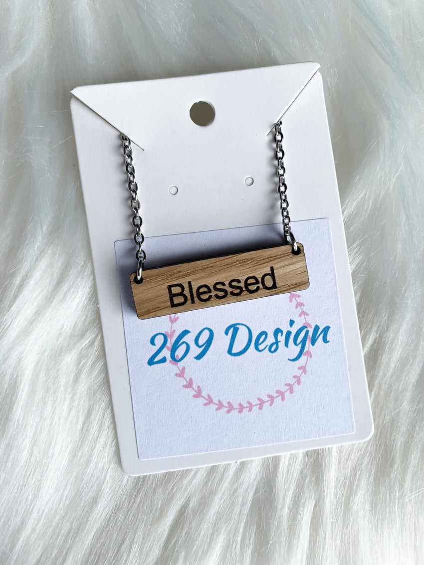 "Blessed" Bar Necklace