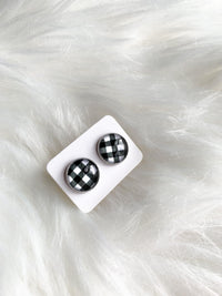 Buffalo Plaid Stud (12mm) - Red and Black