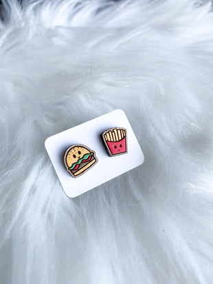 Burger and Fries Studs