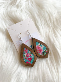 Cherry Blossom Inlay Dangles