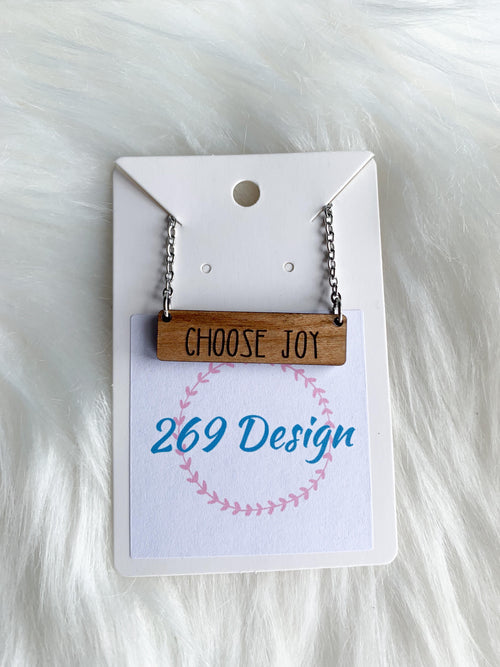 Choose Joy Bar Necklace