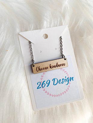 "Choose Kindness" Bar Necklace