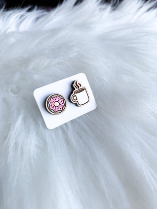 Coffee and Donut Studs