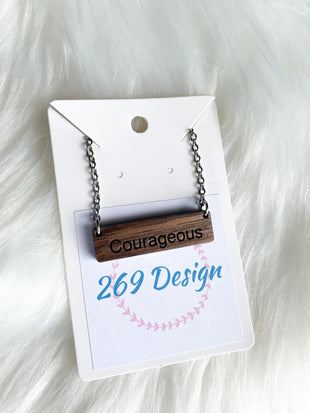 "Courageous" Bar Necklace