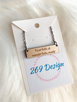 Fearfully and Wonderfully Made Bar Necklace