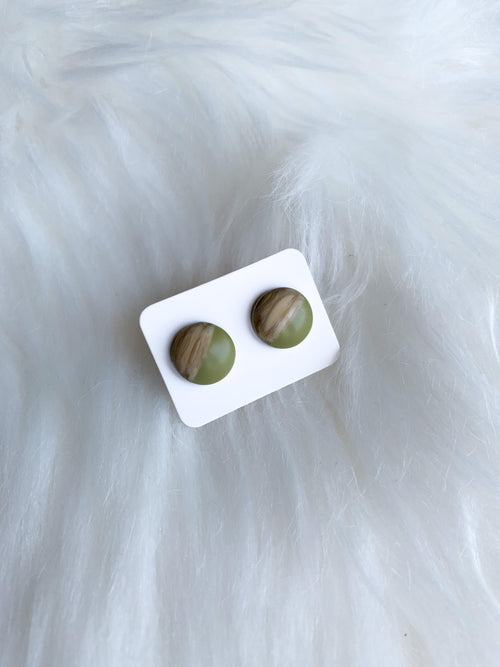 Wood Dome Studs - Ivory
