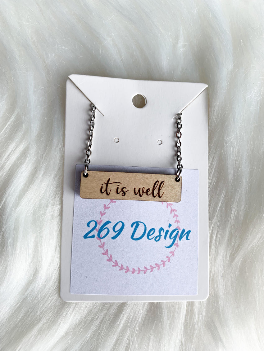 "It Is Well" Bar Necklace