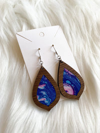 Paint Pour Inlay Dangles
