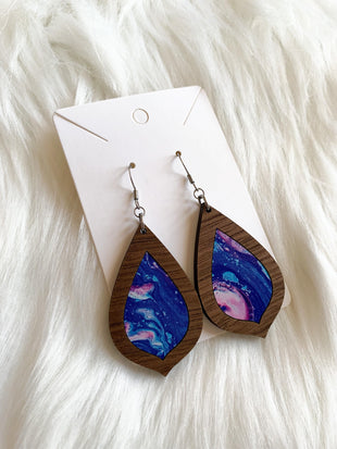 Paint Pour Inlay Dangles