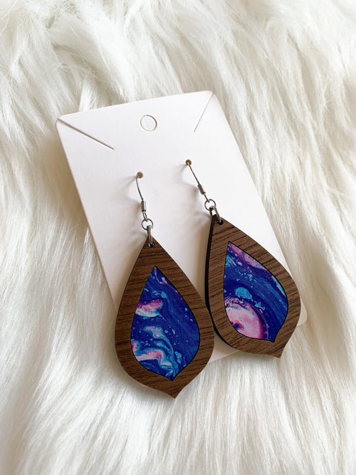 Paint Pour Inlay Dangles