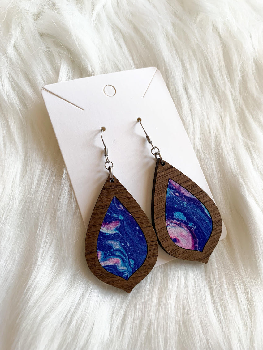 Paint Pour Inlay Dangles
