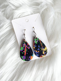 Paint Splatter Teardrops (Wood)