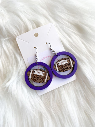 Leopard Print Football Dangles