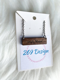 "Simply Blessed" Bar Necklace