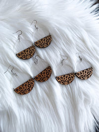 Engraved Leopard Print (Small Print) - Stacked Circle Dangles
