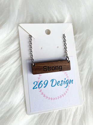 "Strong" Bar Necklace