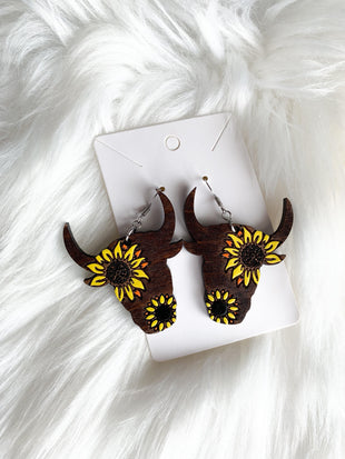 Sunflower Bullhorn Dangles